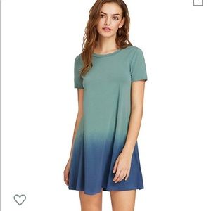 ROMWE Swing Tie Dye Ombre t shirt dress XL